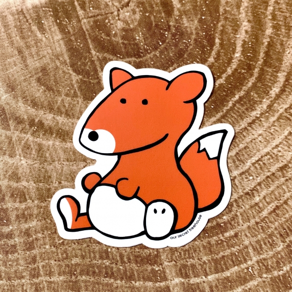 Vinyl sticker of a fox