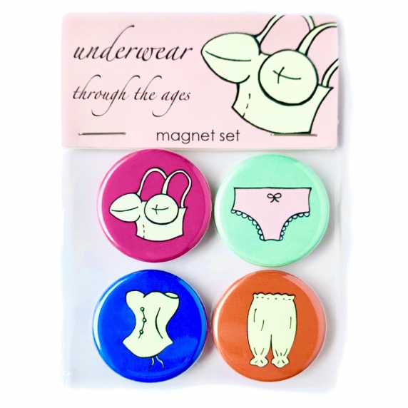 Ladies Undewear Magnets- bullet bra, corset, pantaloons, panties