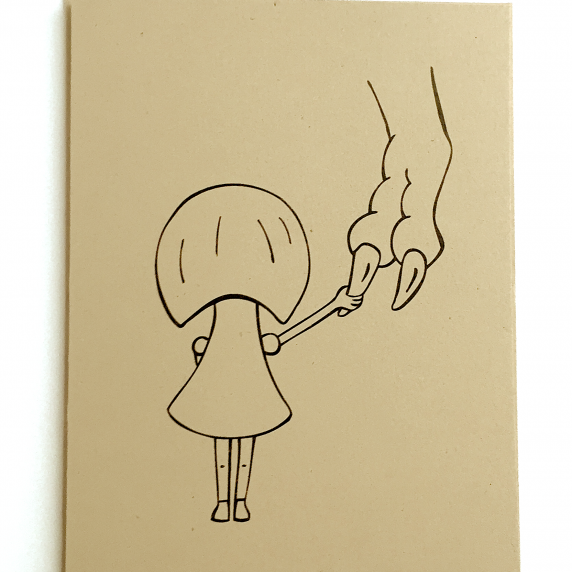 Girl & Rex Notecard- Girl & Rex Comfort notecard on kraft cardstock