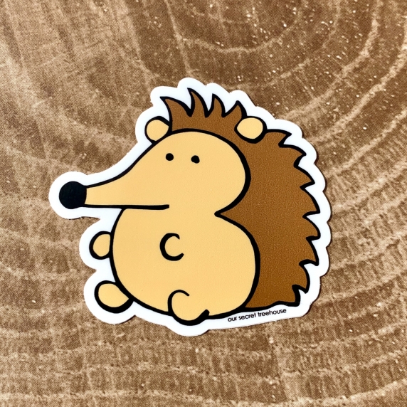 Vinyl sticker of a hedgehog