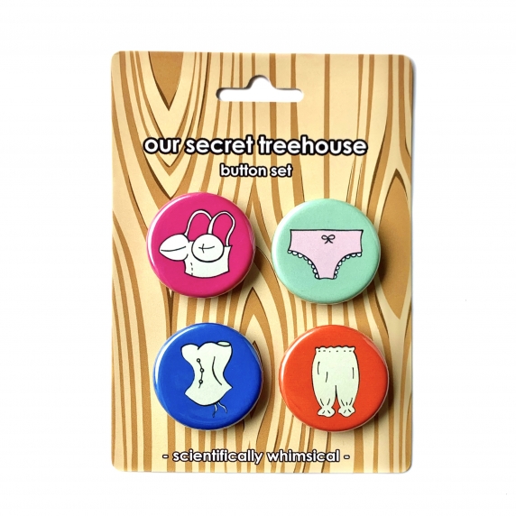 Ladies Underwear buttons- bullet bra, corset, pantaloons, panties