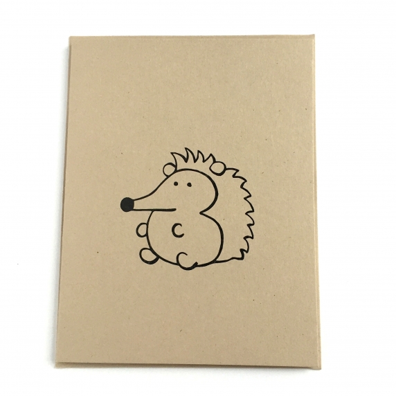 Hedgehog notecard- Woodland Critters Series Two on kraft cardstock