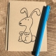 Bunny card, blank inside Bunny Notecard on kraft, blank inside