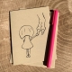 Girl & T. rex Comfort card Girl & Rex Notecard- Girl & Rex Comfort notecard on kraft cardstock