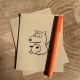 Raccoon card on kraft cardstock Raccoon Notecard- Woodland Critters on kraft cardstock
