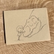 Hug card - Girl & Rex notecard on kraft cardstock