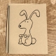 Bunny Notecard on kraft, blank inside