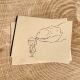 Girl & T. rex card Girl & Rex “Lick” notecard on kraft cardstock, blank inside