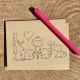 XO card with Woodland Critters and Girl Beaver, Bunny, Girl, Squirrel & Deer notecard on kraft cardstock, blank inside