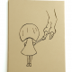 Girl & T. rex Comfort card Girl & Rex Notecard- Girl & Rex Comfort notecard on kraft cardstock