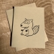 Raccoon Notecard- Woodland Critters on kraft cardstock