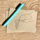 Girl & Rex “Lick” notecard on kraft cardstock, blank inside