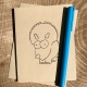 Triceratops card notecard on kraft cardstock, blank inside Triceratops notecard on kraft cardstock, blank inside