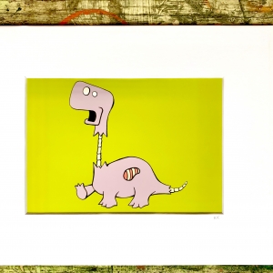 Zombie Dinosaurs - Brontosaurus Print (5x7 Matted Print)