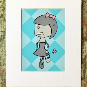 Robot Girl Matted Print