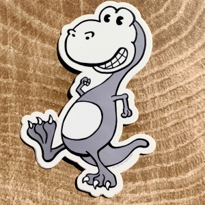 T. rex Vinyl Sticker- Cartoon Tyrannosaurus rex Vintage Rubber Hose Animation Style Vinyl sticker of a rubber hose animation cartoon T. rex