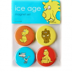 Ice Age Magnet Set- Smilodon, Dire Wolf, Mastodon & Giant Sloth