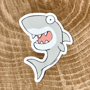 Shark Cartoon Vinyl Sticker Vinyl sticker of a shark
