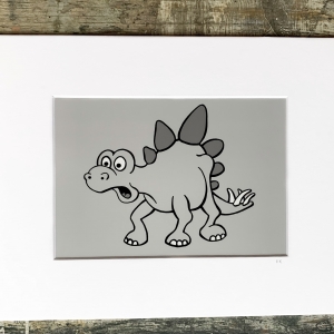 Stegosaurus Matted Print- Vint-Age Dinos